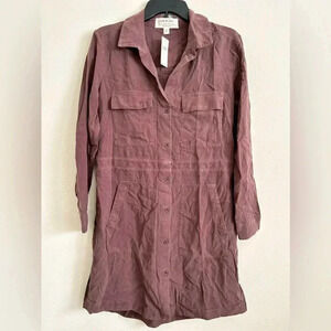 NWT Anthropologie Cloth & Stone Utility Shirtdress sz small